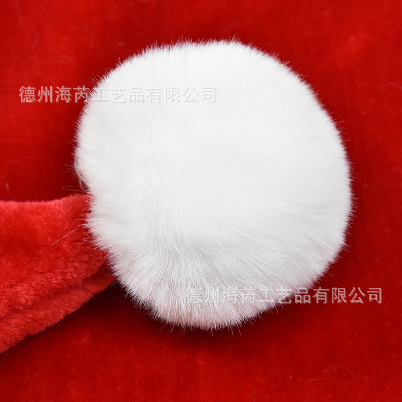 2021 Hot Sale Factory Direct Supply Christmas Decorations Red Adult plus Size Thickened and Densely Woven Plush Christmas Hat