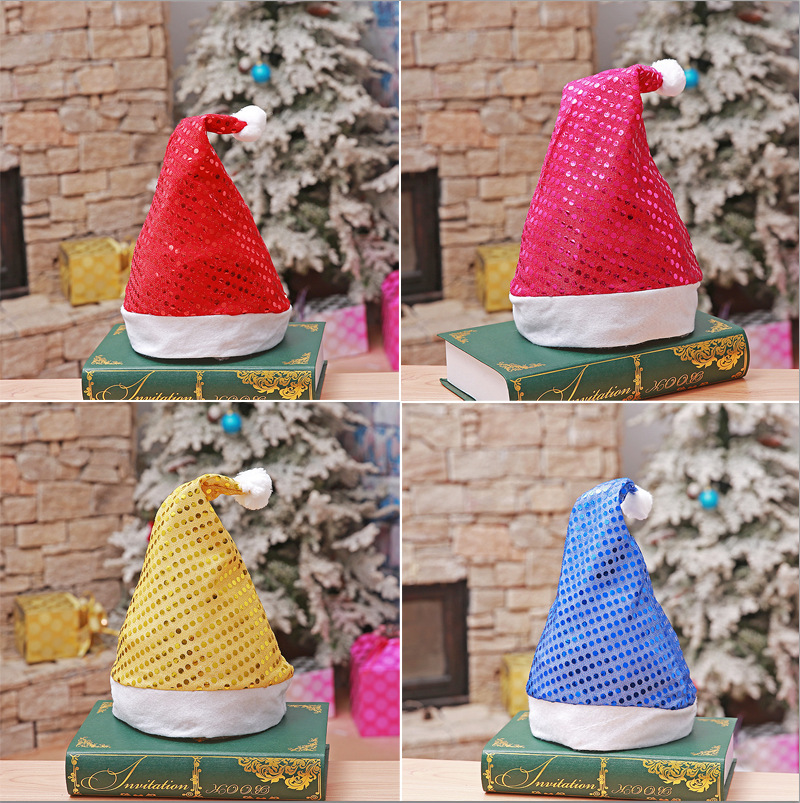  Sequin Cap Christmas High-End Christmas Hat Christmas Party Accessories Christmas Decorations Six Colors