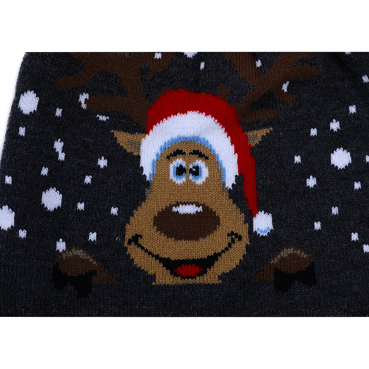 European and American New Knitted Hat Cute Elk Christmas Hat LED Luminous Hat Thick Warm Jacquard Embroidery Woolen Cap