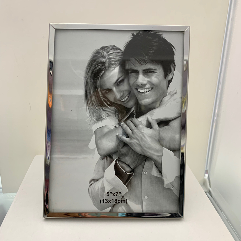 Triangle Stainless Steel Silver Density Plate Backboard Creative Decoration Home Decorative Gift Photo Metal Photo Frame