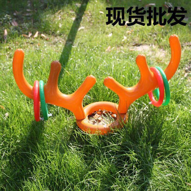 Factory Direct Sales New PVC Inflatable Antler Ring Inflatable Christmas Hat Children&#039;s Interactive Throwing Toy