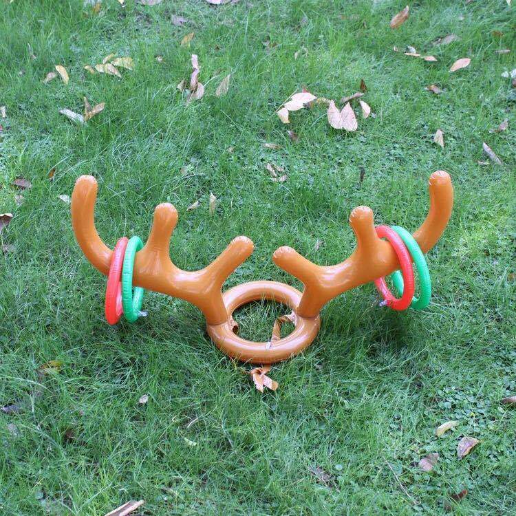 Factory Direct Sales New PVC Inflatable Antler Ring Inflatable Christmas Hat Children&#039;s Interactive Throwing Toy