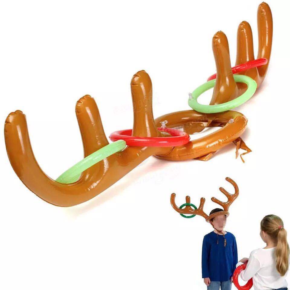 Factory Direct Sales New PVC Inflatable Antler Ring Inflatable Christmas Hat Children's Interactive Throwing Toy Factory Direct Sales New PVC Inflatable Antler Ring Inflatable Christmas Hat Children's Interactive Throwing Toy