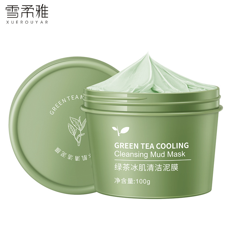 Xue Rou Ya Green Tea Smooth Skin Ni Mo Deap Clean Oil-Control Shrink Pores to Blackhead Apply Mask OEM