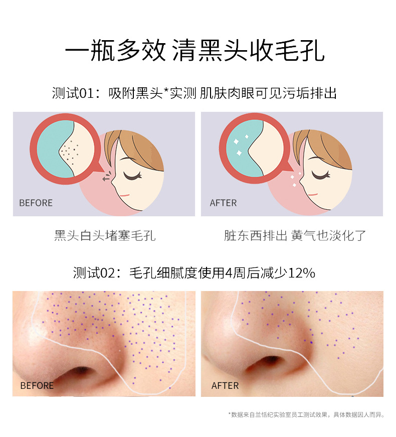 Lan Tianji Green Tea Mud Film Clean Mud Film Remove Blackhead Moisturizing Oil-Control Men Volcano Mung Bean Mud Mask