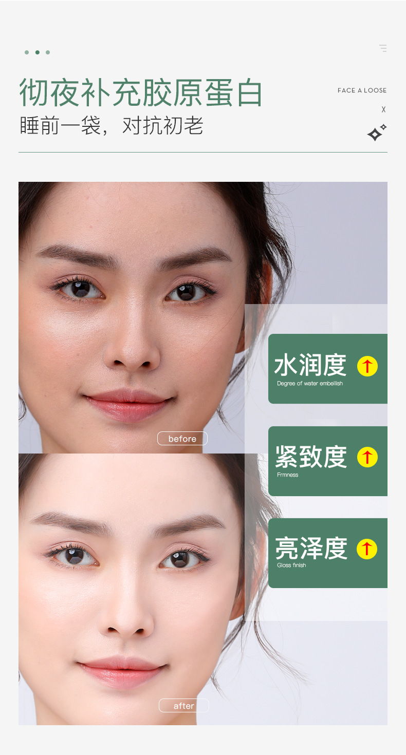 Quanxi Collagen Good Night Frozen Film Wash-Free Hydrating Moisturizing Shrink Pores Sleep Mask Wholesale Processing OEM