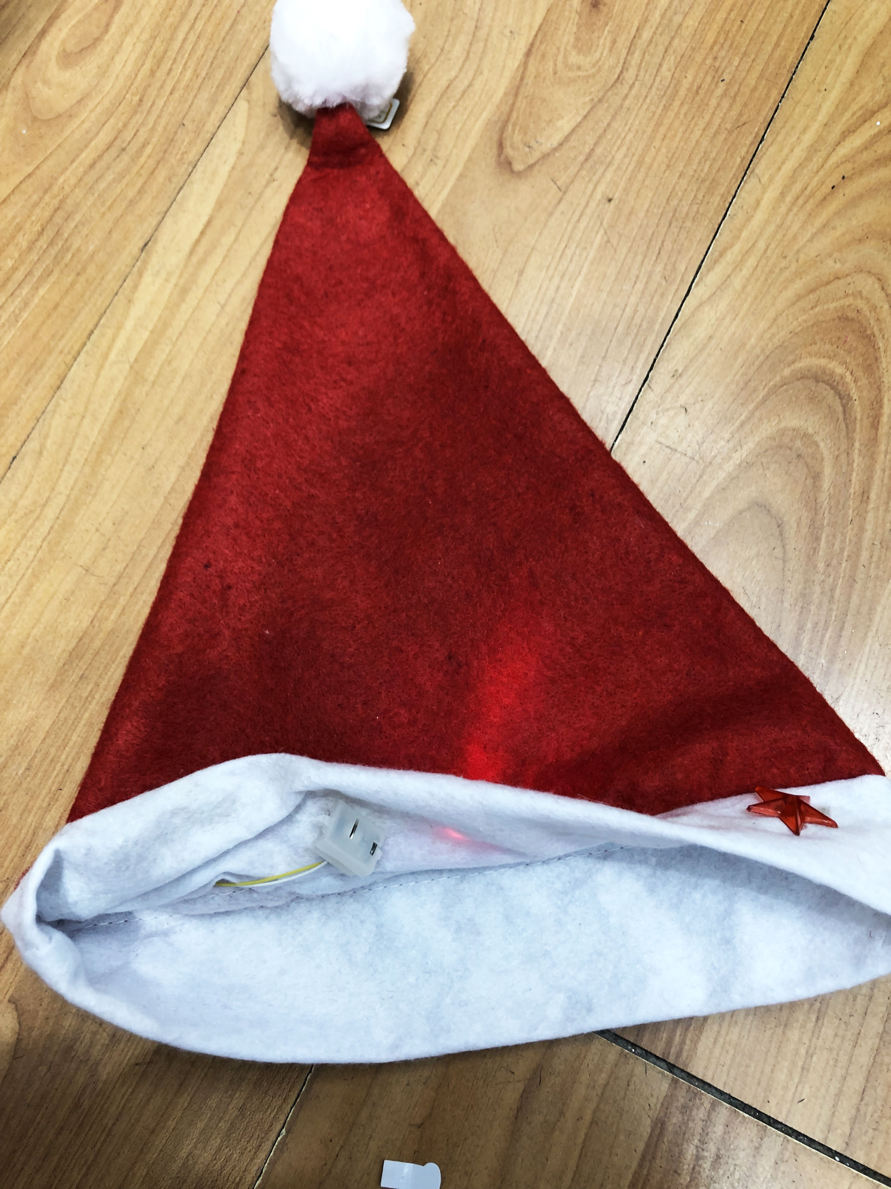 Christmas hat five star electronic hat Christmas ornament hat holiday party non-woven Santa hat