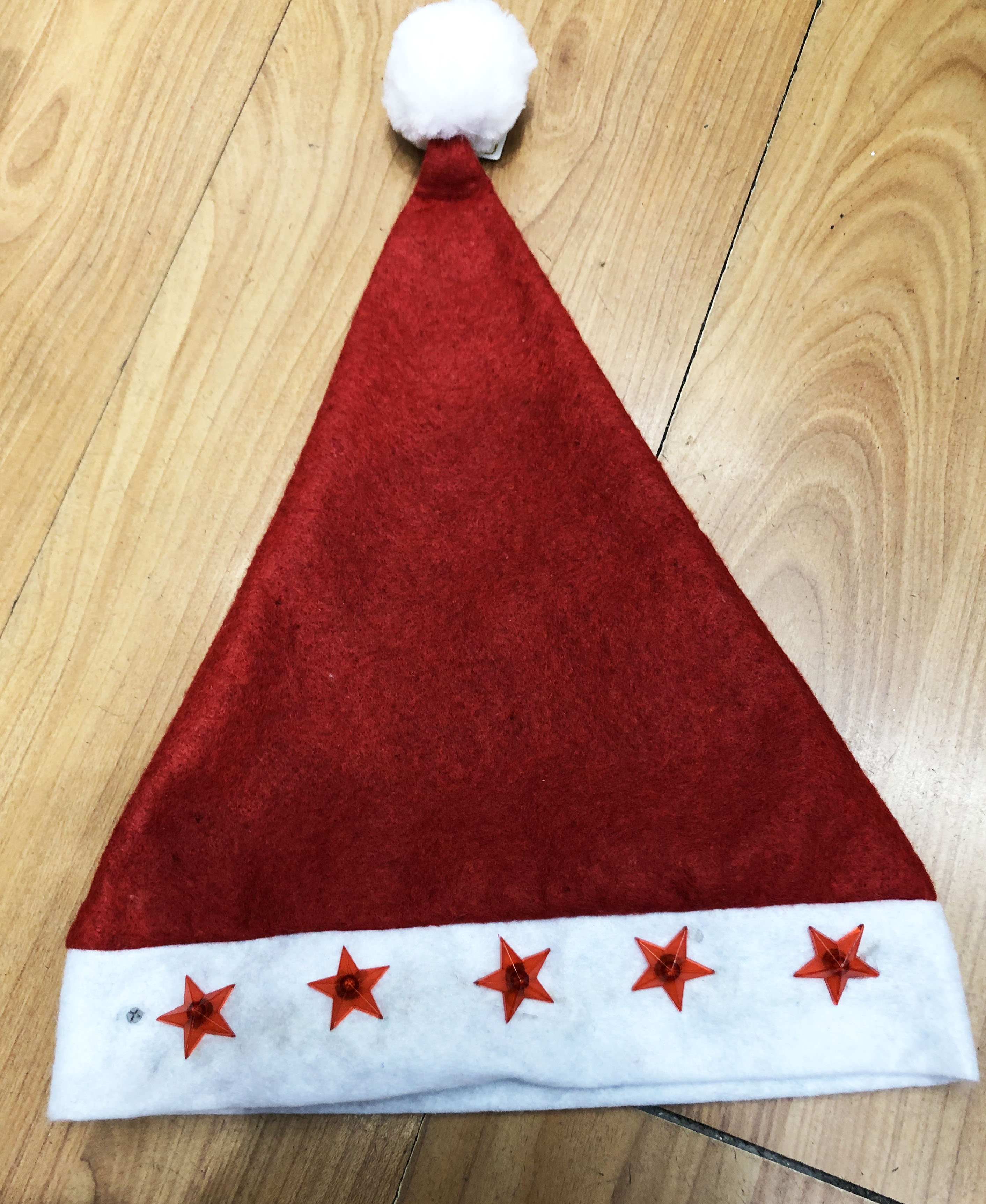 Christmas hat five star electronic hat Christmas ornament hat holiday party non-woven Santa hat Christmas hat five star electronic hat Christmas ornament hat holiday party non-woven Santa hat