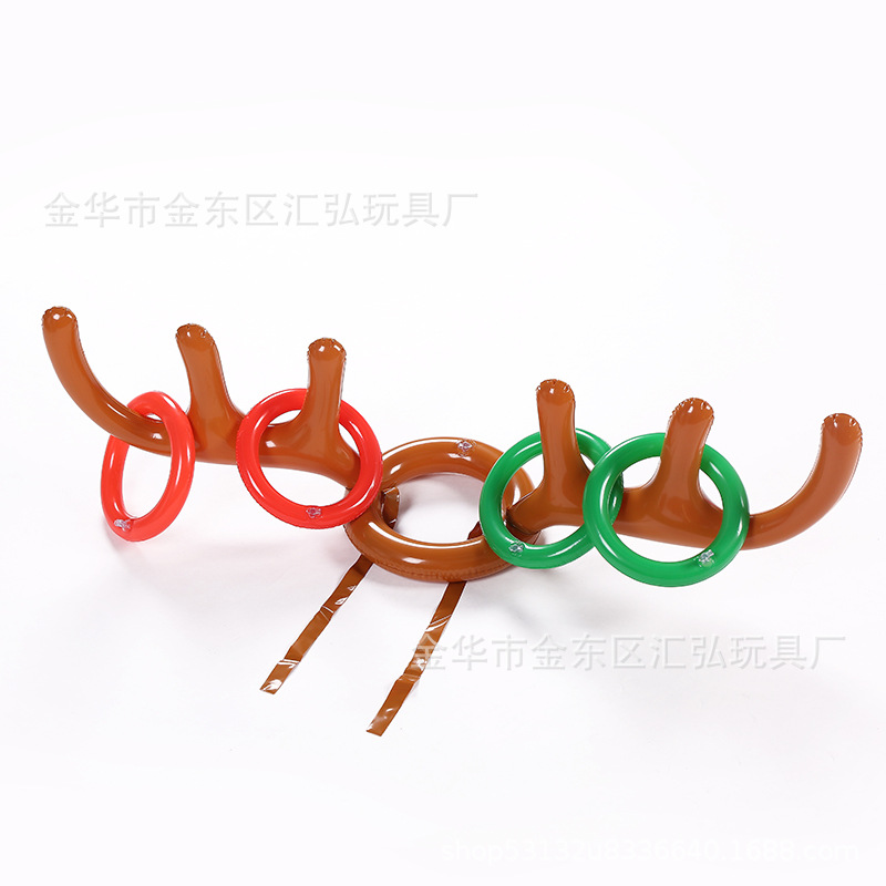 Direct Supply PVC Inflatable Antler Ring Inflatable Deer Head Ring Inflatable Christmas Hat Customized Inflatable Elk Hat