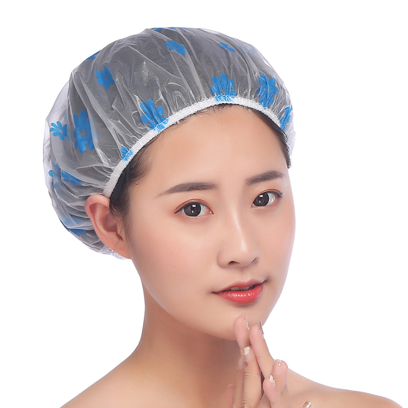 Printed rural style waterproof bath cap dust cap care mask makeup cap environmental EVA adult bath cap