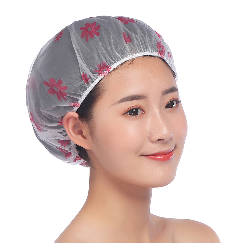 Printed rural style waterproof bath cap dust cap care mask makeup cap environmental EVA adult bath cap