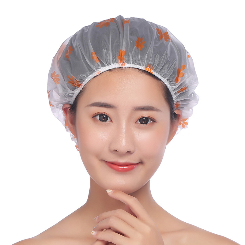 Printed rural style waterproof bath cap dust cap care mask makeup cap environmental EVA adult bath cap