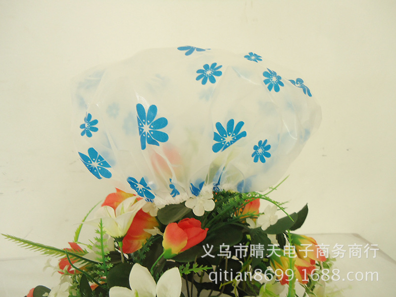 Printed rural style waterproof bath cap dust cap care mask makeup cap environmental EVA adult bath cap