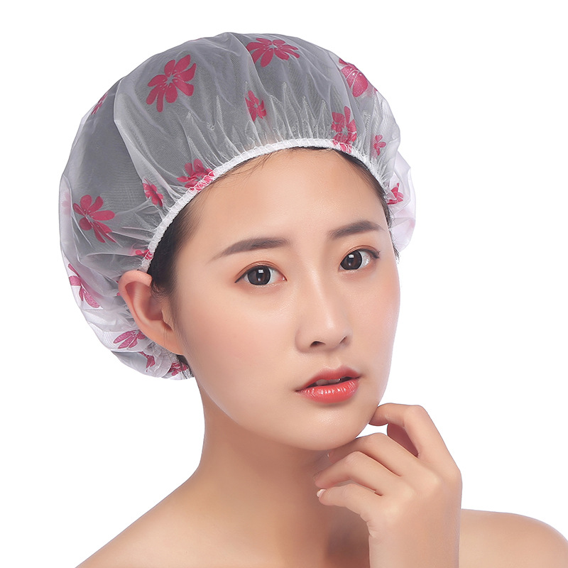 Printed rural style waterproof bath cap dust cap care mask makeup cap environmental EVA adult bath cap