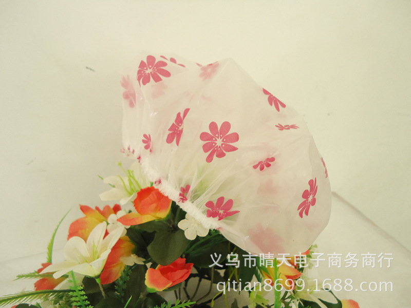 Printed rural style waterproof bath cap dust cap care mask makeup cap environmental EVA adult bath cap