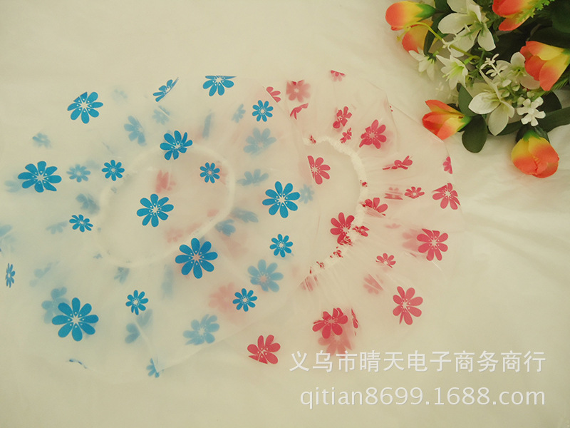 Printed rural style waterproof bath cap dust cap care mask makeup cap environmental EVA adult bath cap