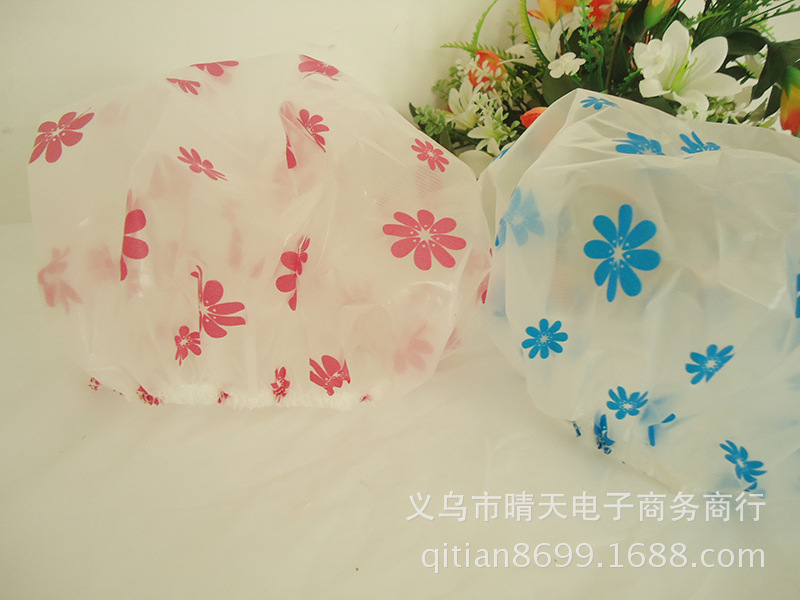 Printed rural style waterproof bath cap dust cap care mask makeup cap environmental EVA adult bath cap