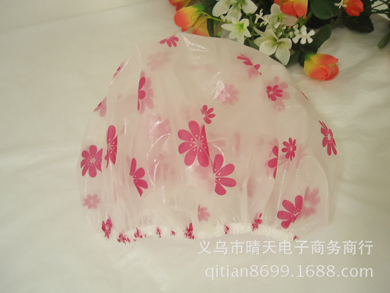 Printed rural style waterproof bath cap dust cap care mask makeup cap environmental EVA adult bath cap