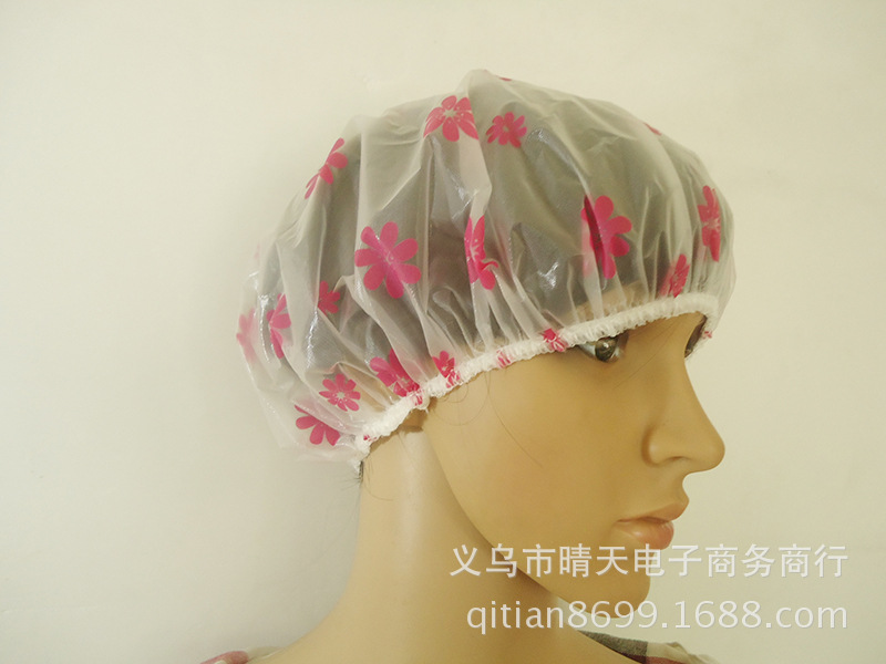 Printed rural style waterproof bath cap dust cap care mask makeup cap environmental EVA adult bath cap