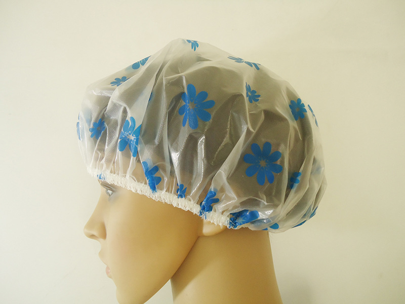 Printed rural style waterproof bath cap dust cap care mask makeup cap environmental EVA adult bath cap