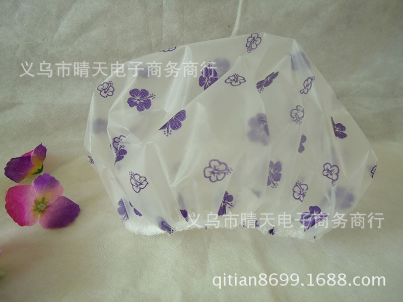 Printed rural style waterproof bath cap dust cap care mask makeup cap environmental EVA adult bath cap