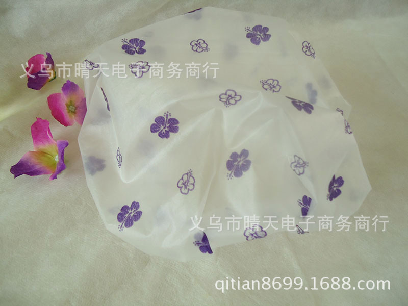 Printed rural style waterproof bath cap dust cap care mask makeup cap environmental EVA adult bath cap