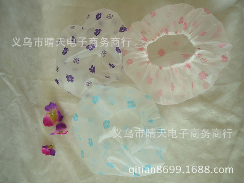 Printed rural style waterproof bath cap dust cap care mask makeup cap environmental EVA adult bath cap