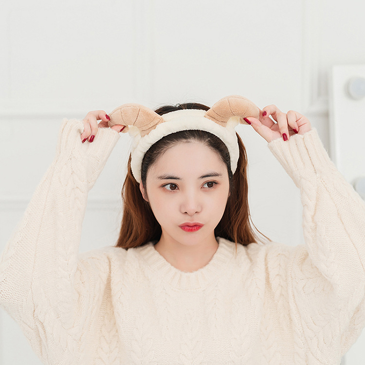 face wash hair band hair band sheep horn band hair band South Korea lovely headscarf women face mask makeup hair cover