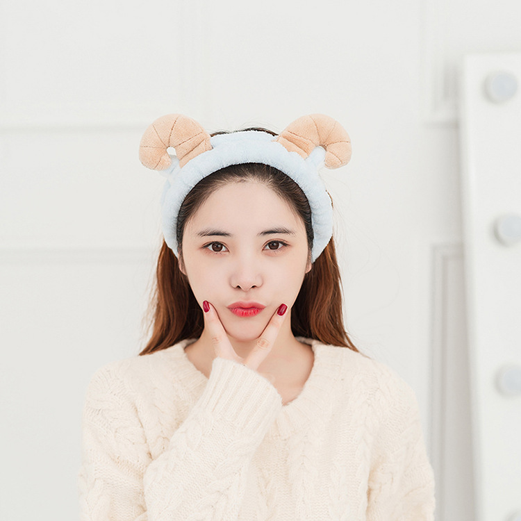 face wash hair band hair band sheep horn band hair band South Korea lovely headscarf women face mask makeup hair cover