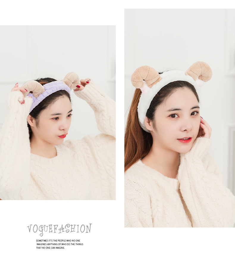 face wash hair band hair band sheep horn band hair band South Korea lovely headscarf women face mask makeup hair cover face wash hair band hair band sheep horn band hair band South Korea lovely headscarf women face mask makeup hair cover