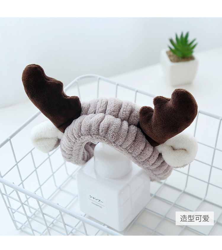 A headband for a bath, a cute Korean antler, and a soft mask for a headband A headband for a bath, a cute Korean antler, and a soft mask for a headband