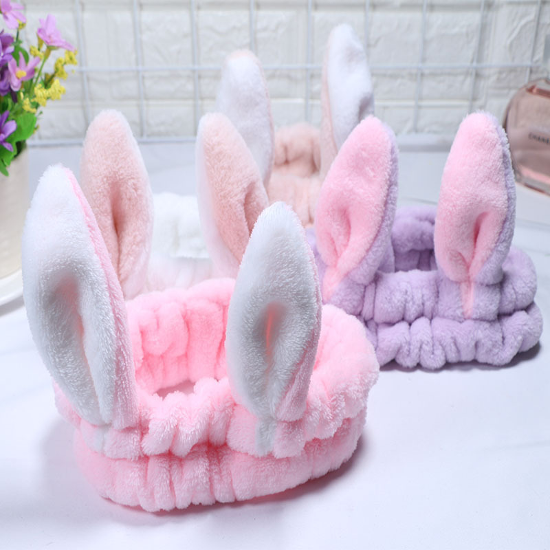 Cute show MOE stereo rabbit ears wash face hair band makeup mask band hair band hair band Korean hair accessories