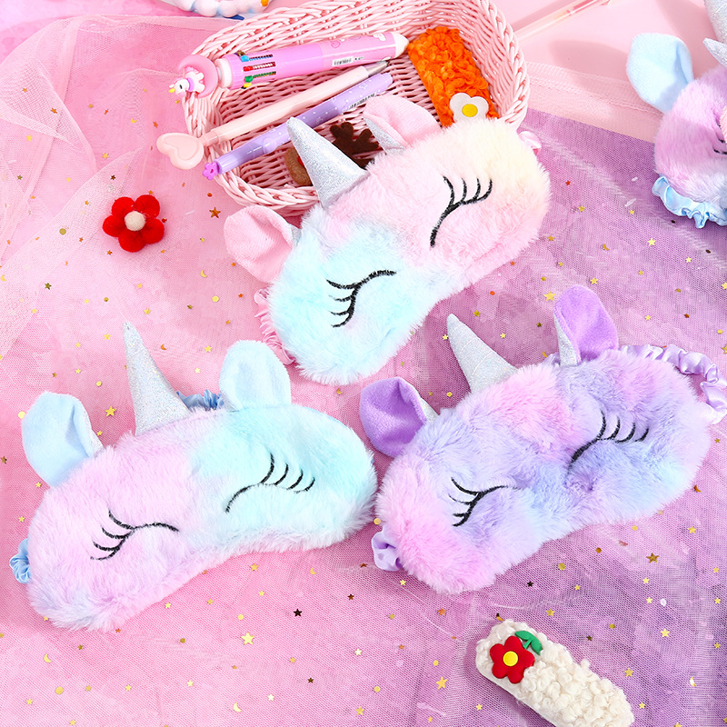 Unicorn new cute Fluffy Shade for Unicorn girl Cartoon Sleep Mask For students