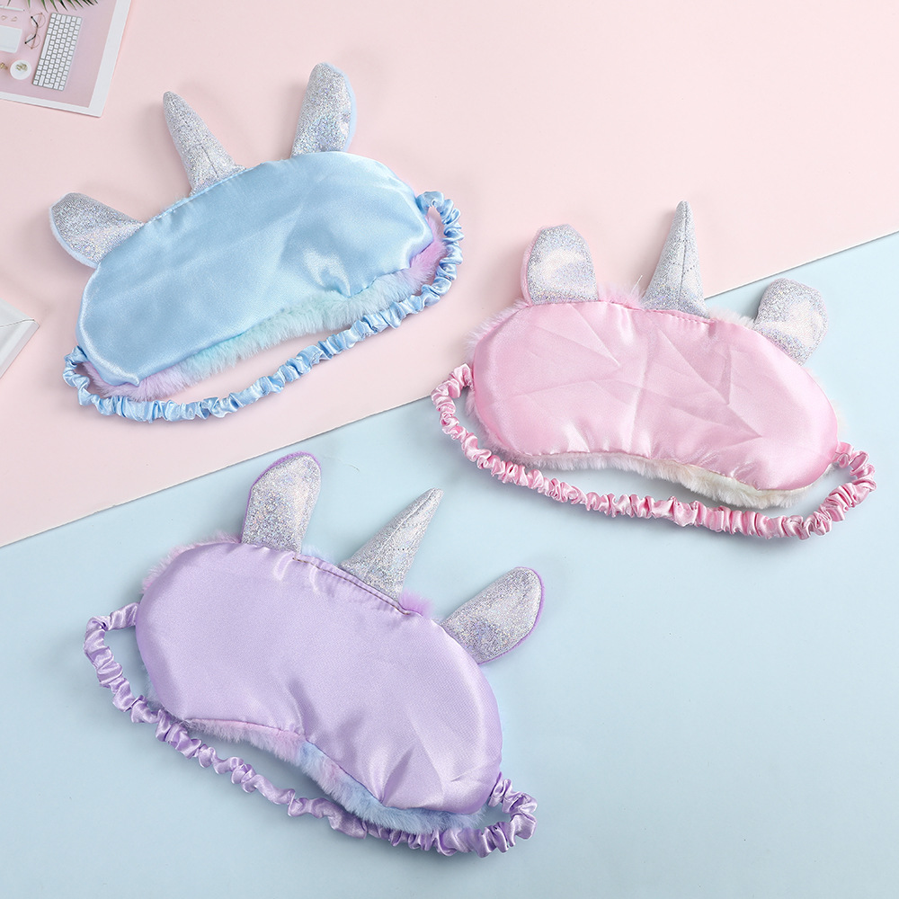 Unicorn new cute Fluffy Shade for Unicorn girl Cartoon Sleep Mask For students