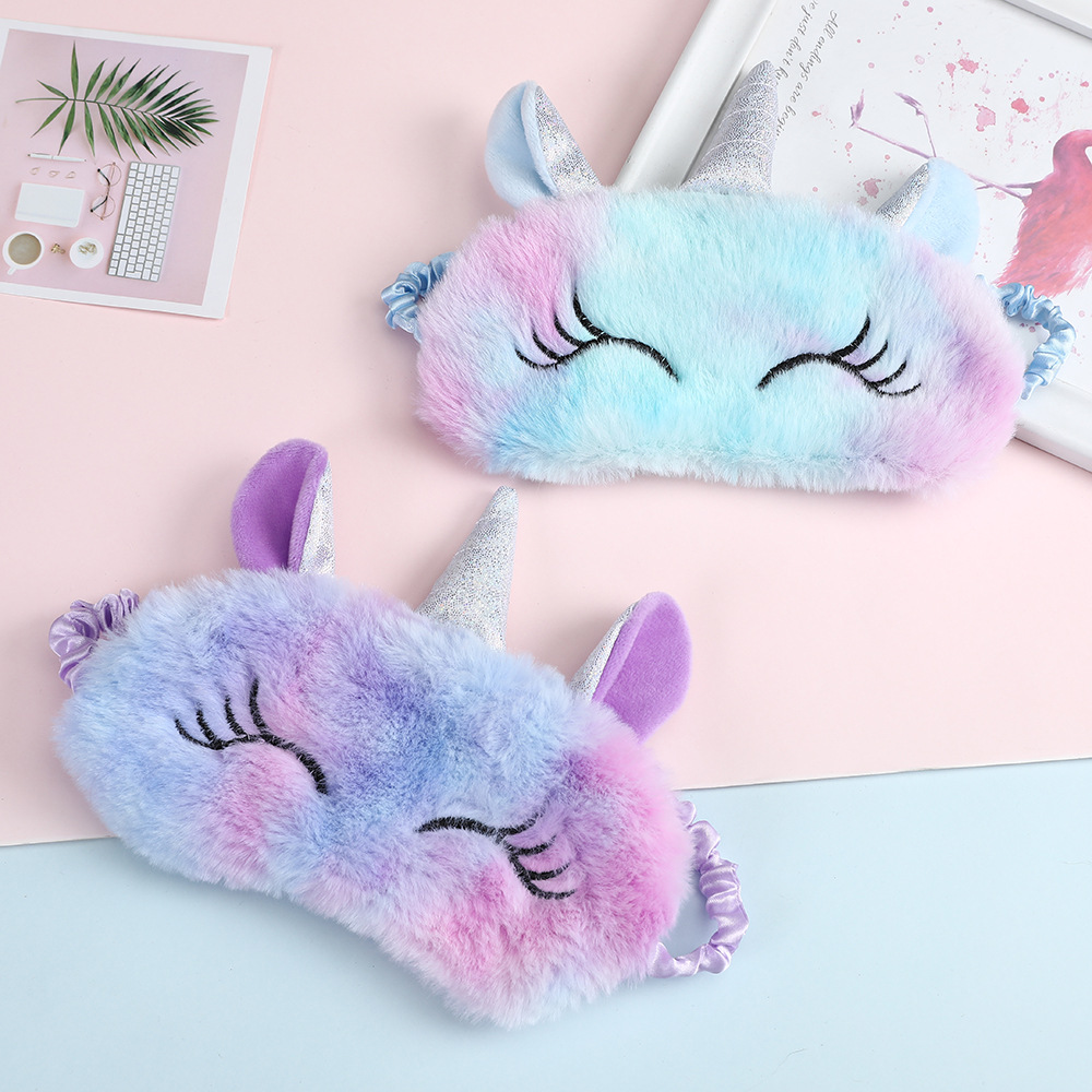 Unicorn new cute Fluffy Shade for Unicorn girl Cartoon Sleep Mask For students