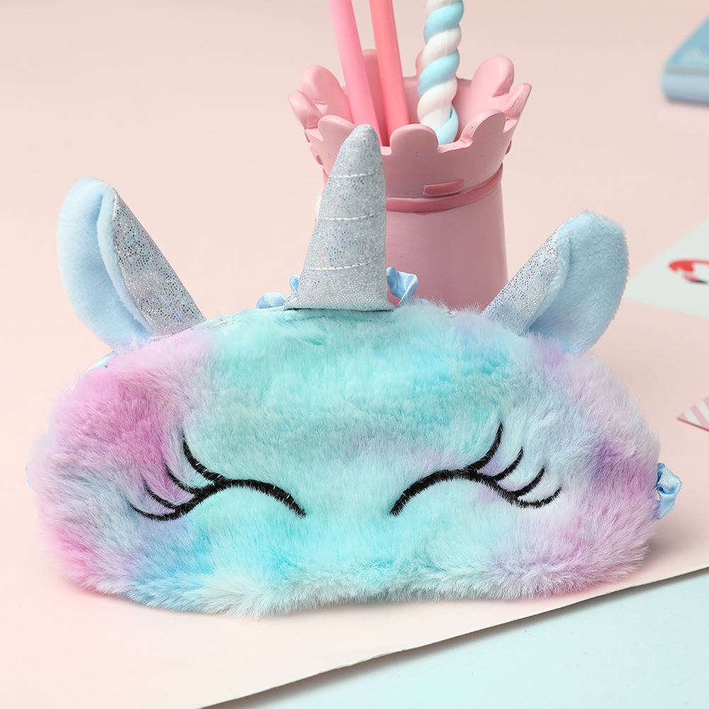 Unicorn new cute Fluffy Shade for Unicorn girl Cartoon Sleep Mask For students