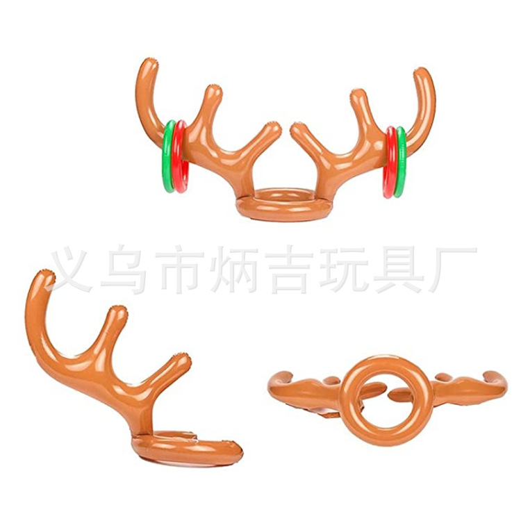 Currently Available Direct Sales Inflatable Christmas Antlers Inflatable Antler Ring Inflatable Christmas Hat Elk Horn Ring