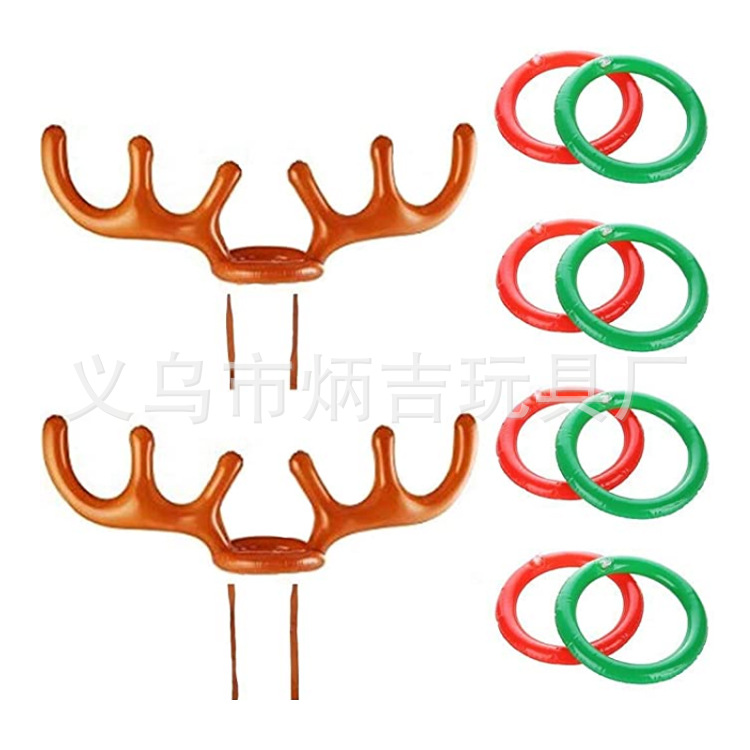 Currently Available Direct Sales Inflatable Christmas Antlers Inflatable Antler Ring Inflatable Christmas Hat Elk Horn Ring