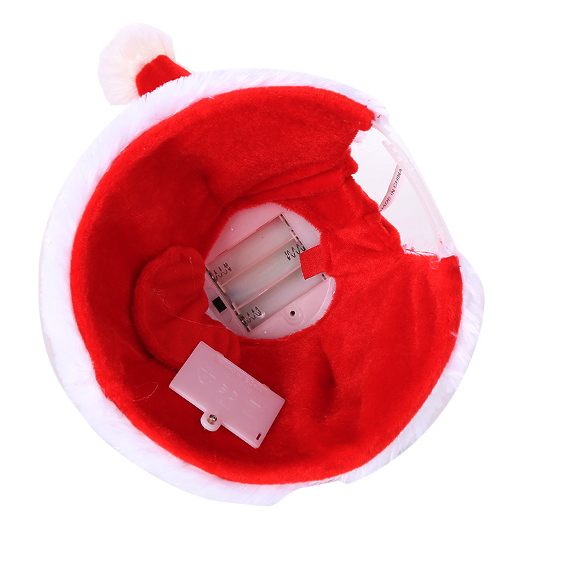 Amazon Christmas Series Christmas Hat Singing Funny Hat Toy Electric Plush Toy