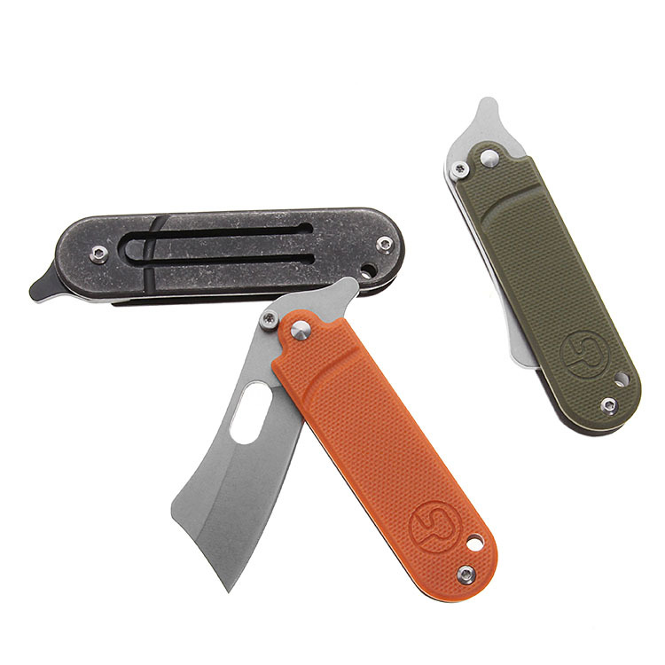 New G10 Handle Stainless Steel Pea a Folding Knife Small Keychain Knife Outdoor Carry Self-Defense Folding Knife