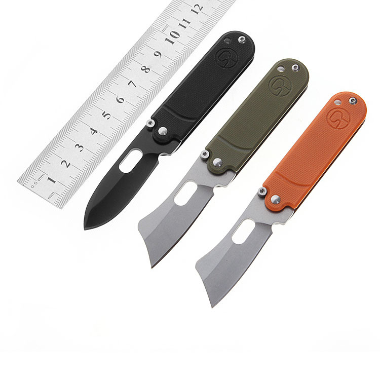 New G10 Handle Stainless Steel Pea a Folding Knife Small Keychain Knife Outdoor Carry Self-Defense Folding Knife