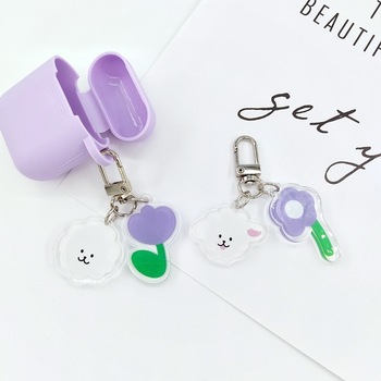 Key buckle Cute Pearl Shell Keychain Pendant Ins Metal Ornament Little Creative Gifts AirPods Pendant Wholesale