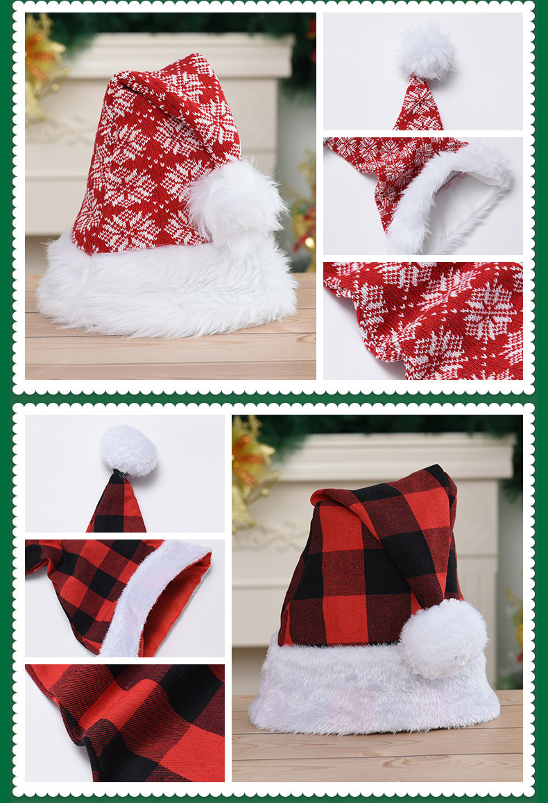 2021 New Christmas Hat Cross-Border Amazon Christmas Decorations Hat Children's Christmas Gift Factory Wholesale