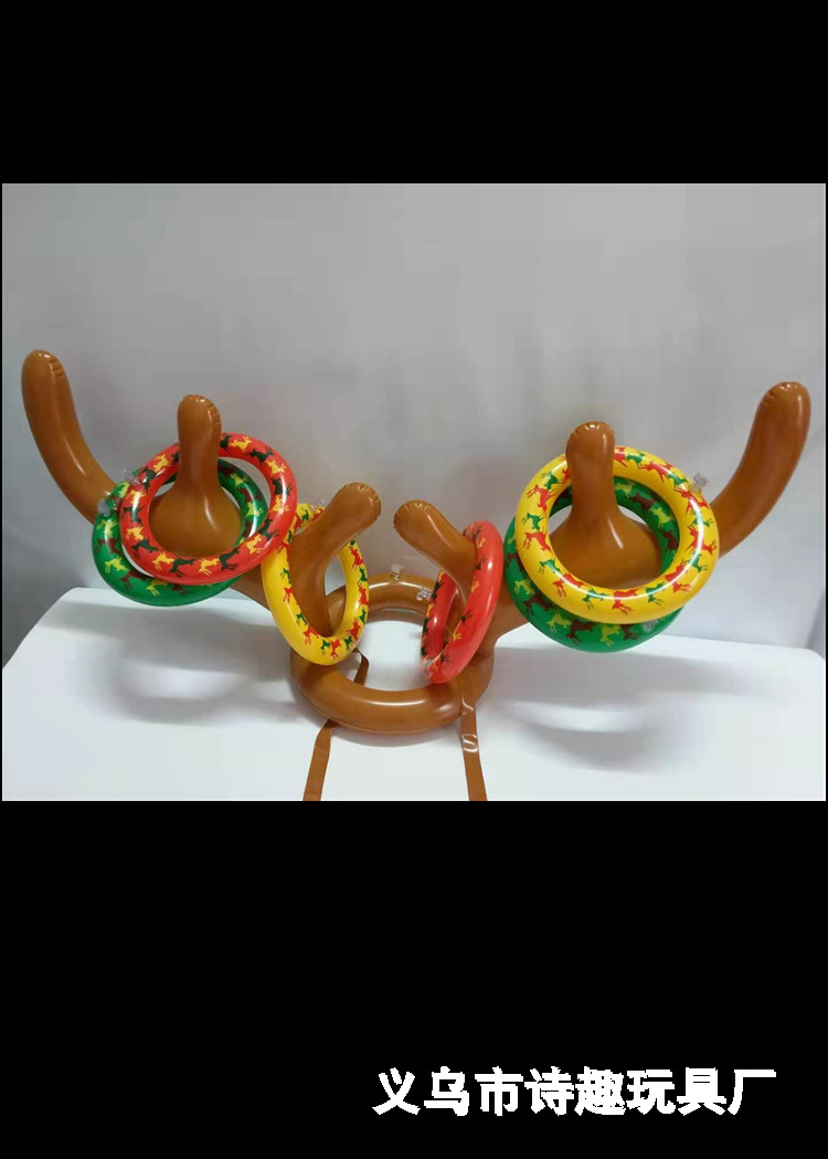 Thicker Inflatable Deer Head Ring Inflatable Christmas Hat Game Inflatable Antler Hat Throwing Ring Currently Available Direct Sale Thicker Inflatable Deer Head Ring Inflatable Christmas Hat Game Inflatable Antler Hat Throwing Ring Currently Available Direct Sale
