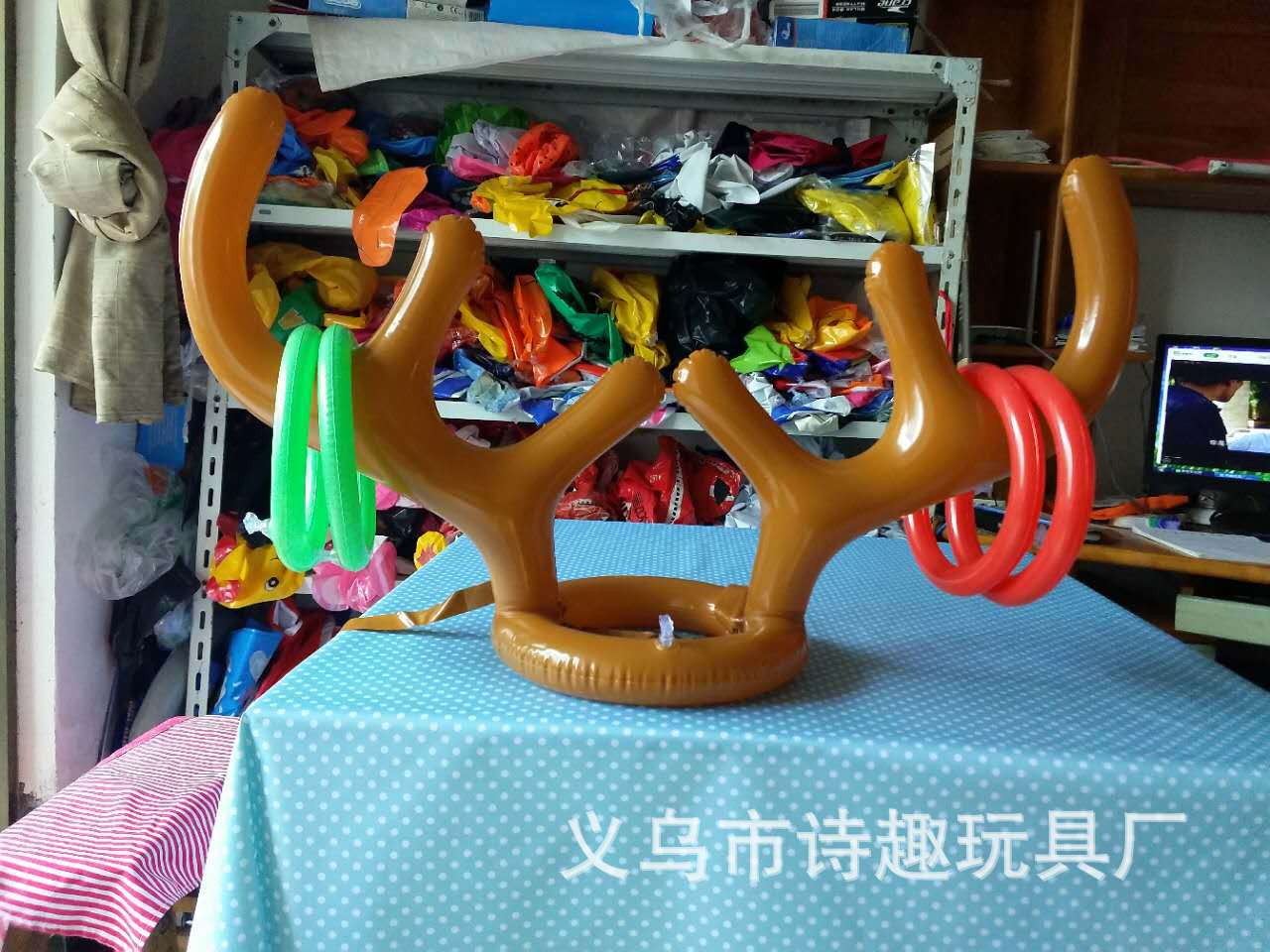 Thicker Inflatable Deer Head Ring Inflatable Christmas Hat Game Inflatable Antler Hat Throwing Ring Currently Available Direct Sale Thicker Inflatable Deer Head Ring Inflatable Christmas Hat Game Inflatable Antler Hat Throwing Ring Currently Available Direct Sale