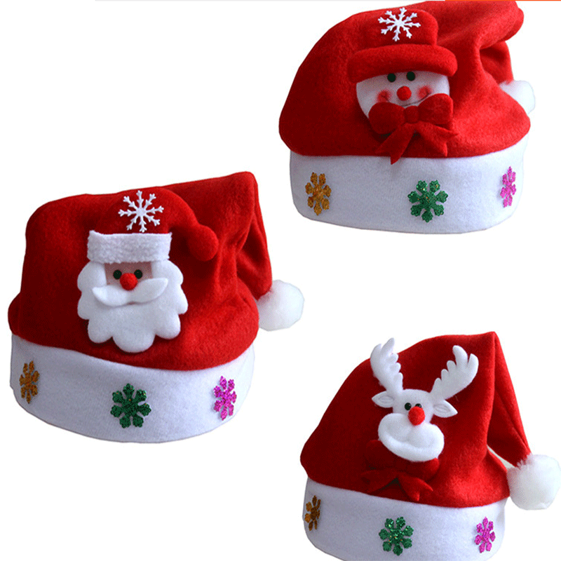 Christmas Decorations Children&#039;s Holiday Gifts Christmas Hat Christmas Decals Cartoon Decoration Old Man Snowman Children&#039;s Hat