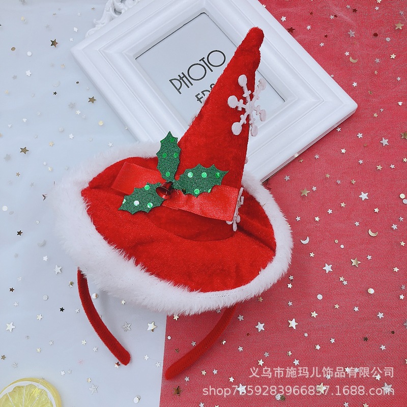 New Hot Sale Christmas Hat Bell Christmas Tree Headband Children&#039;s Holiday Party Headdress Gift Decorations