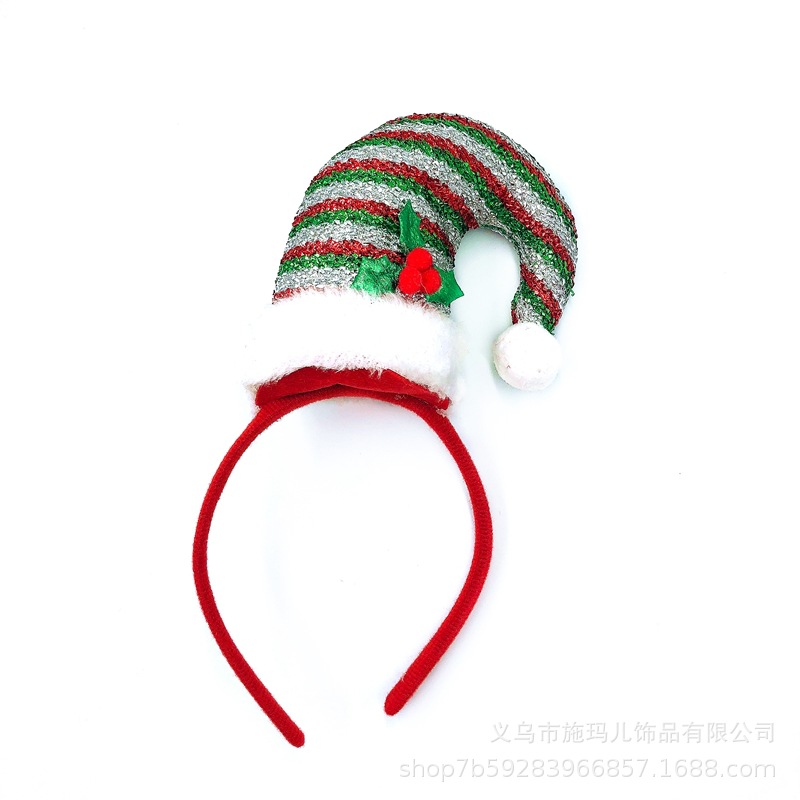 New Hot Sale Christmas Hat Bell Christmas Tree Headband Children's Holiday Party Headdress Gift Decorations