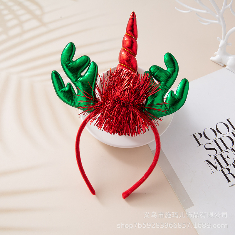 New Hot Sale Christmas Hat Bell Christmas Tree Headband Children's Holiday Party Headdress Gift Decorations