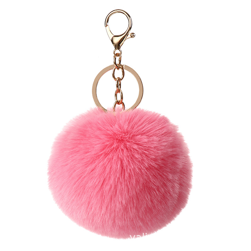 Plush 8cm Key Rex Rabbit Fur Ball Pendant Accessories Keychain Pendant Korean Style Bags Pendants Wholesale